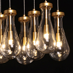 Люстра с 9-ю прозрачными стеклянными плафонами в форме капли Lucid Rain  варинант исполнения - 5 | Loft Concept в Грозном