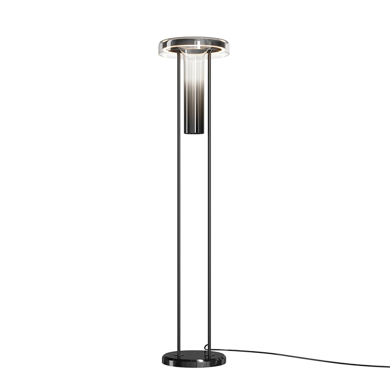 Напольный торшер светодионый Ikebana Black 3000К 24Вт Черный Дымчатый (Smoke) в Грозном | Loft Concept 