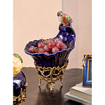 Чаша темно-синего цвета из фарфора с разноцветной птичкой Eden Garden porcelain and bronze варинант исполнения - 6 | Loft Concept в Грозном
