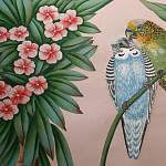 Обои ручная роспись Amazonia Florence Pink dyed silk варинант исполнения - 6 | Loft Concept в Грозном