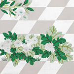 Обои ручная роспись Tiled Meadow Original colourway on Lilac Hint slub silk варинант исполнения - 1 | Loft Concept в Грозном