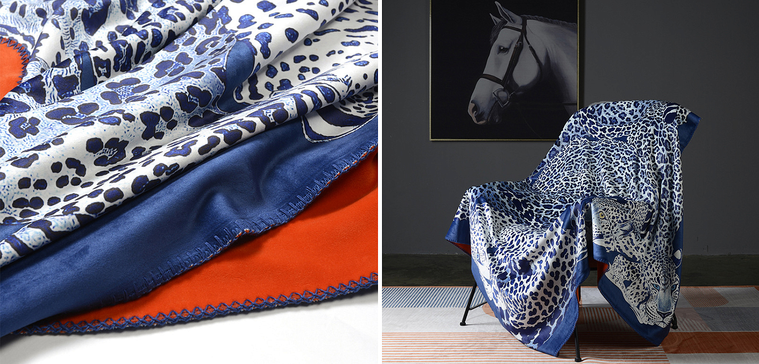 Плед Hermes Leopards Blue - Loft-Concept в Грозном