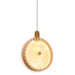 Подвесной светильник с плафоном из рельефного стекла Peony Glass Bronze  варинант исполнения - 1 | Loft Concept в Грозном