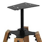 Барный стул со спинкой и металлической подставкой на 4-х деревянных ножках Бежевый Велюр Vendramin Chair варинант исполнения - 7 | Loft Concept в Грозном