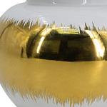 Ваза белая с крышкой и золотистыми фрагментами 24 см Chinoiserie Ceramics варинант исполнения - 3 | Loft Concept в Грозном