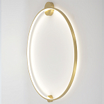 Бра светодиодное круглой формы с рамкой цвета латунь Ring Horizontal варинант исполнения - 3 | Loft Concept в Грозном