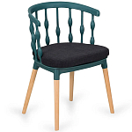 Пластиковый стул на ножках из массива бука Ferret Spiral Green варинант исполнения - 7 | Loft Concept в Грозном