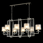 Люстра прямоугольной формы с 8-ю цилиндрическими плафонами из стекла Laurent варинант исполнения - 7 | Loft Concept в Грозном