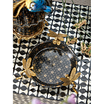 Блюдо черного цвета из фрафора на бронзовых ножках в виде стрекоз Eden Garden варинант исполнения - 4 | Loft Concept в Грозном