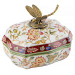 Фарфоровая шкатулка с бронзовой стрекозой Eden Garden варинант исполнения - 1 | Loft Concept в Грозном