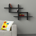 Полка фигурная подвесная цвета антрацит HALIC BOOKCASE ANTHRACITE варинант исполнения - 1 | Loft Concept в Грозном