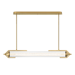 Подвесной светильник линейный золотого цвета с длинной цилиндрической стеклянной трубкой Eurofase варинант исполнения - 3 | Loft Concept в Грозном