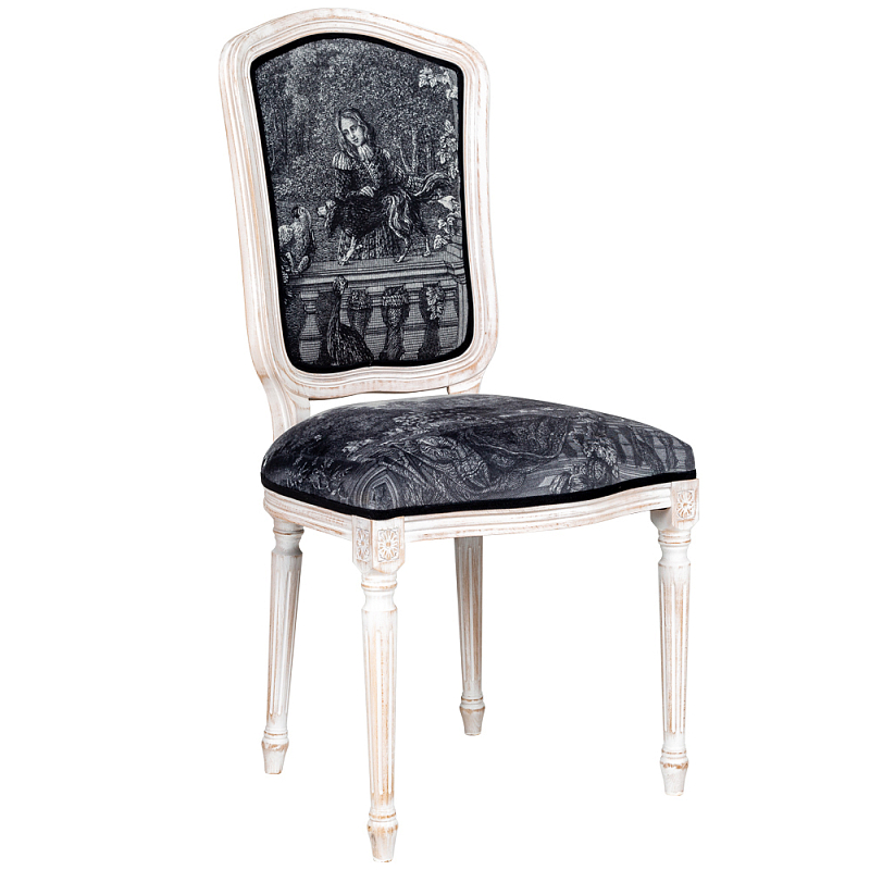 Стул Marimon Stool Черно-белый Белый винтажная патина Стул Marimon Stool Черно-белый Белый винтажная патина в Грозном | Loft Concept