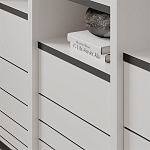 Стеллаж прямой ассиметричный с полками и 4-мя дверцами ARYA BOOKCASE WHITE варинант исполнения - 6 | Loft Concept в Грозном