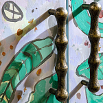 Премиальный Шкаф Defoliation двухстворчатый роспись зеленые листья  варинант исполнения - 4 | Loft Concept в Грозном