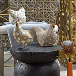 Статуэтка курица с текстурной поверхностью бежевого цвета Rustic Chicken варинант исполнения - 5 | Loft Concept в Грозном