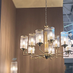 Люстра с 9-ю цилиндрическими стеклянными плафонами Jeanette варинант исполнения - 6 | Loft Concept в Грозном