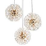 Подвесной светильник с 3-мя плафонами Crystal Dandelions Hanging Lamp варинант исполнения - 1 | Loft Concept в Грозном