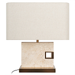 Настольная лампа с прямоугольным основанием из натурального камня c тканевым абажуром Lapis Tiburtinus варинант исполнения - 1 | Loft Concept в Грозном