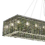 Прямоугольная люстра с хрустальными подвесками Crystal Art Chrome Green Rectangular Chandelier варинант исполнения - 2 | Loft Concept в Грозном
