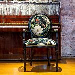 Стул с подлокотниками из натурального бука с изображением птиц и цветов Blooming Birds варинант исполнения - 2 | Loft Concept в Грозном