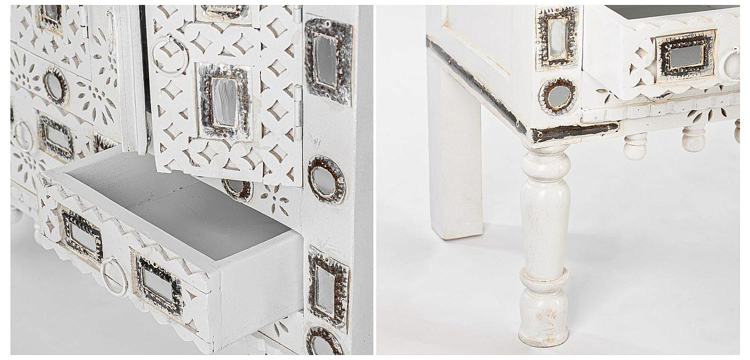 Комод в восточном стиле Indian Bone Inlay Chest of Drawers Белый Комод в восточном стиле Indian Bone Inlay Chest of Drawers Белый - Loft-Concept в Грозном