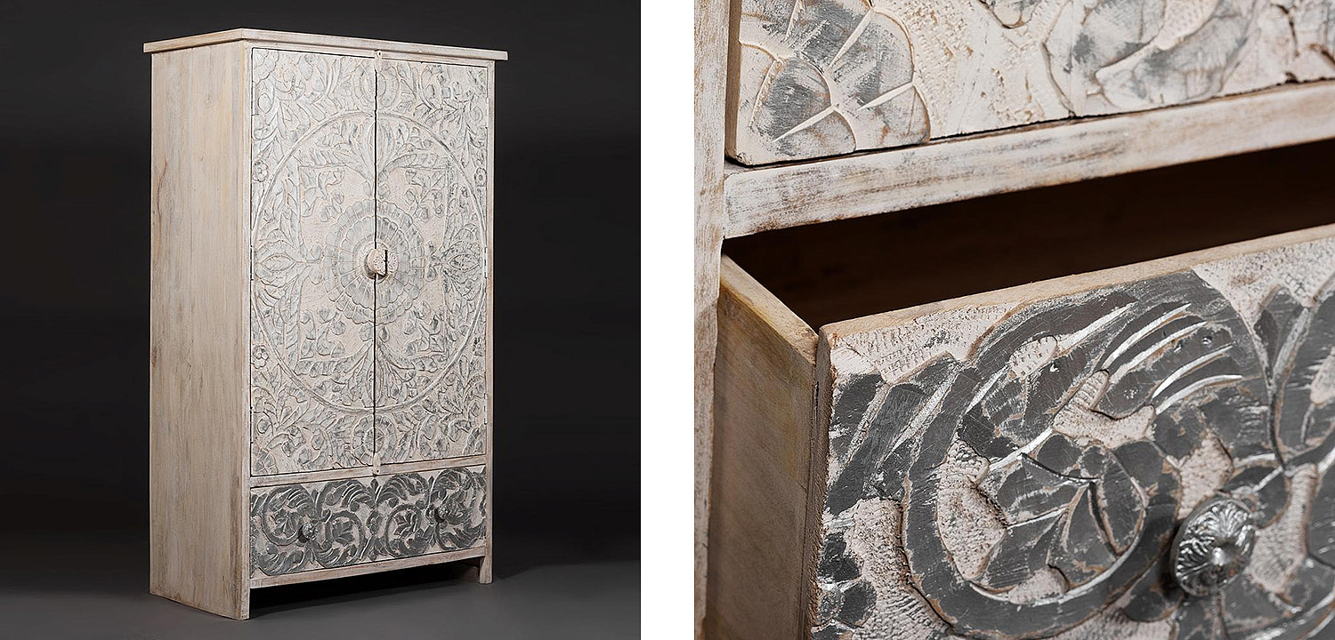 Шкаф Indian antique white Cupboard - Loft-Concept в Грозном