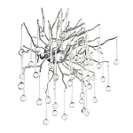 Бра с лучеобразным основанием и подвесками из прозрачного стекла в виде длинных капель Droplet Chandelier варинант исполнения - 9 | Loft Concept в Грозном