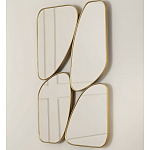 Зеркало в ассиметричной раме золотистого цвета Chaotic варинант исполнения - 1 | Loft Concept в Грозном