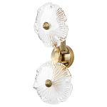 Бра с ветвистыми бронзовыми элементами и стеклянными рифлеными дисками Textured Glass Bra варинант исполнения - 1 | Loft Concept в Грозном