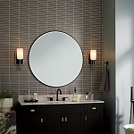  Бра с прямоугольным черным основанием и белым матовым цилиндрическим плафоном Kichler варинант исполнения - 6 | Loft Concept в Грозном