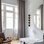 Подвесной светильник светодиодный в виде ряда черных металлических конусов  Herringbone варинант исполнения - 6 | Loft Concept в Грозном