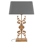 Настольная лампа на ажурном чугунном основании с серым абажуром Openwork Lamp варинант исполнения - 1 | Loft Concept в Грозном