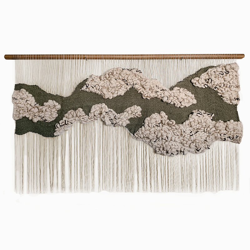 Большой дизайнерский Гобелен Tapestry Misty Morning II Белый Коричневый в Грозном | Loft Concept 