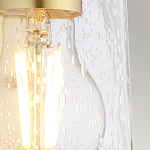 Бра цвета латунь с прозрачным цилиндрическим плафоном из пузырчатого стекла Kichler варинант исполнения - 4 | Loft Concept в Грозном