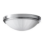 Потолочный светильник для ванных комнат цвета хром с белым матовым ребристым плафоном в форме полусферы Feiss варинант исполнения - 1 | Loft Concept в Грозном