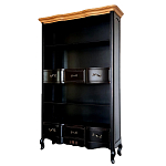 Стеллаж книжный из массива березы черного цвета с состаренным эффектом Vintage варинант исполнения - 1 | Loft Concept в Грозном