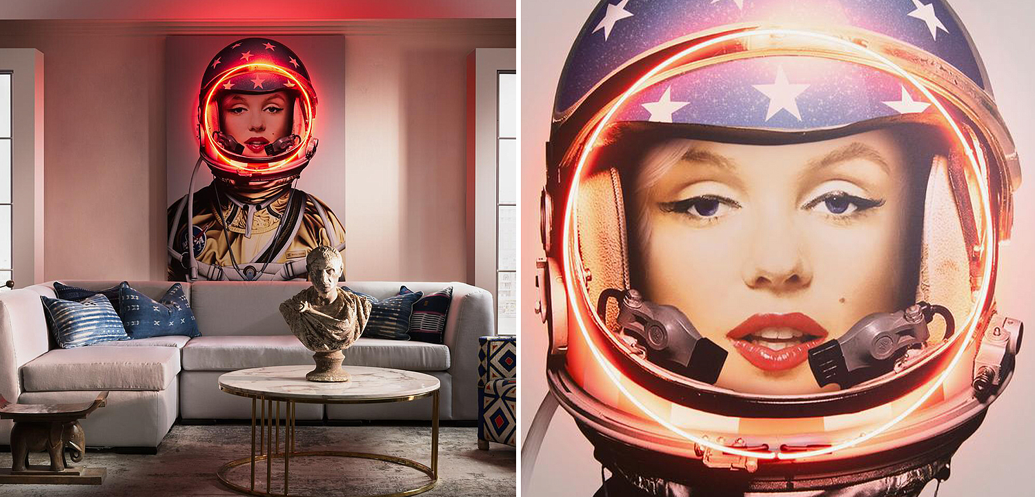 Неоновый постер Мерлин Монро в Скафандре Space Girl Marilyn Неоновый постер Мерлин Монро в Скафандре Space Girl Marilyn - Loft-Concept в Грозном