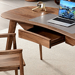 Стол рабочий округлой формы с ящиком  Working Moonnut Table варинант исполнения - 5 | Loft Concept в Грозном