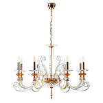 Люстра с 8-ю лампочками и изогнутыми прозрачными элементами из стекла Twisted Glass Candles Chandelier варинант исполнения - 2 | Loft Concept в Грозном