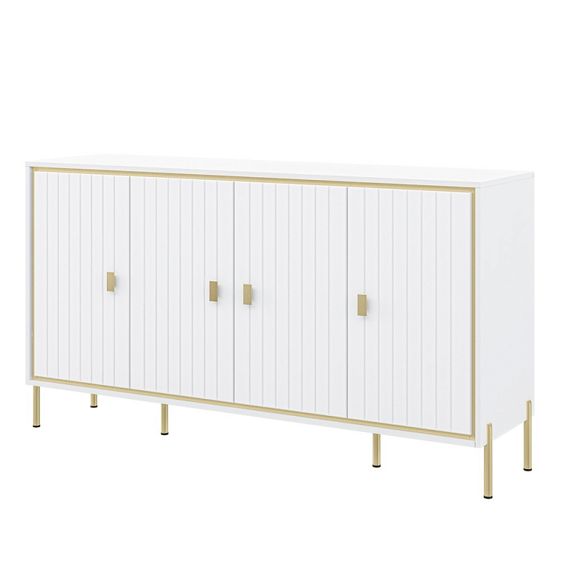 Консоль четырёхдверная с полками Antique Order Белый Золотой в Грозном | Loft Concept 