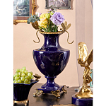 Ваза темно-синего цвета из фарфора с бронзовыми стрекозами Eden Garden porcelain and bronze варинант исполнения - 6 | Loft Concept в Грозном