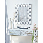 Прямоугольное зеркало с инкрустацией раковинами устриц Mother оf Pearl Facets варинант исполнения - 5 | Loft Concept в Грозном