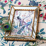 Постер в зеркальной раме в стиле шинуазри Chinoiserie Imperial Garden Peacocks on a Tree Poster варинант исполнения - 3 | Loft Concept в Грозном