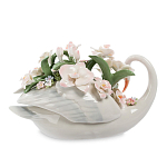 Статуэтка фарфоровая Лебедь с цветами Charming Statuette варинант исполнения - 1 | Loft Concept в Грозном