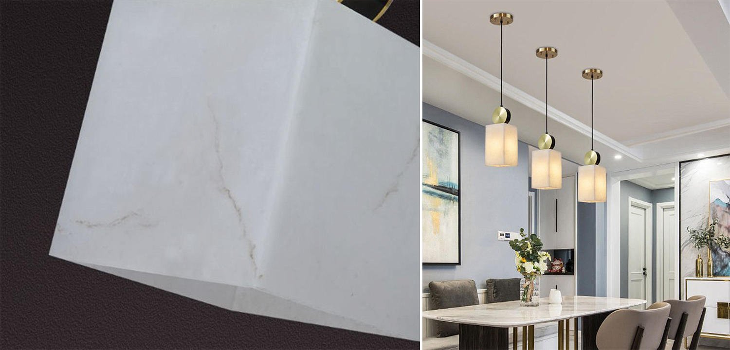 Подвесной светильник с прямоугольным мраморным плафоном Rectangular Marble Shade Подвесной светильник с прямоугольным мраморным плафоном Rectangular Marble Shade - Loft-Concept в Грозном