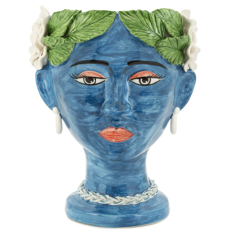 Ваза VASE HEAD SELVA COLOR dark blue Синий Зеленый Ваза VASE HEAD SELVA COLOR dark blue Синий Зеленый в Грозном | Loft Concept