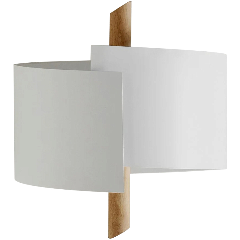 Бра из металла и дерева Ruell White Metal Wooden Wall Lamp Белый Древесина Бра из металла и дерева Ruell White Metal Wooden Wall Lamp Белый Древесина в Грозном | Loft Concept