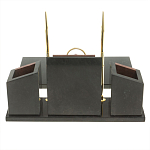 Настольный письменный набор из лемезита и змеевика с часами Royal Accessory варинант исполнения - 5 | Loft Concept в Грозном