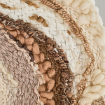 Овальный Современный Гобелен Абстракция в бежевых тонах Shallow варинант исполнения - 6 | Loft Concept в Грозном